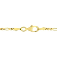 Ogrlica Figaro od srebra sa sjajnim završetkom žutog zlata