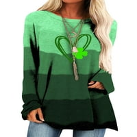 Ženska majica s rukavima od raglana majica dugih rukava široki pulover jesenska tunika bluza veliki zeleni šešir
