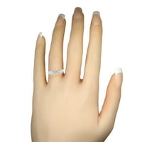 Zaručnički prsten za mladence s okruglim dijamantom od 18k bijelog zlata