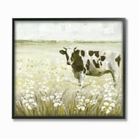 Stupell Industries Cow in Pantre Green Pejzažnu sliku životinja uokvirena zidna umjetnost po glavnom studiju, 24 30