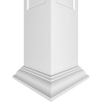 Ekena Millwork 8 W 8'H Obrtsman klasični kvadrat koji nije konusan, udubljeni panel PVC Kolumnski komplet, Crown Capital & Crown
