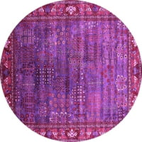 Tradicionalni unutarnji tepisi u orijentalnom stilu ružičaste boje, 4' okrugli