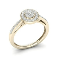 1 4CT TDW Diamond 10K žuto zlato okrugli halo zaručnički prsten