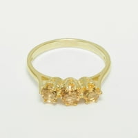 Ženski zaručnički prsten od 18k žutog zlata s prirodnim citrinom britanske proizvodnje - opcije veličine-veličina 4,5
