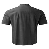 Seksi plesna Muška bluza, vrhovi kratkih rukava s ovratnikom, ljetne košulje, udobna majica za svakodnevno nošenje, Tamno siva Majica