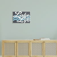 Stupell Lake Life Water Waves fraza krajolik Slikanje zidne plakete Umjetničke umjetničke umjetnosti Umjetnička umjetnost