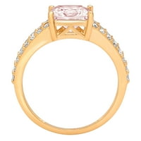 Zaručnički prsten s ružičastim dijamantom izrezanim dijamantom 2,48 karata u žutom zlatu od 14 karata, veličina 3,5