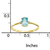 Prsten od žutog zlata s dijamantom i plavim topazom od netaknutog karatnog zlata