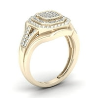 18-karatni dijamantni zaručnički prsten od 10-karatnog žutog zlata u obliku osmerokuta