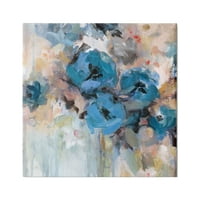 Stupell Industries suvremeni plavi cvjetovi aranžman impresionistički četkica za slikanje galerija omotana platna za tisak zidne