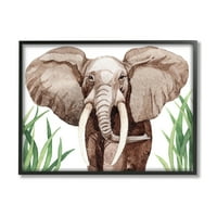 Stupell Industries jednostavna graciozna afrička slonova safari trava ilustracija, 16, dizajn Mela Fay