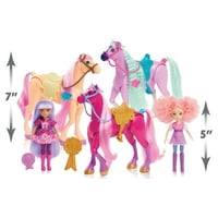 Set lutki i konja za oblikovanje kose, koji se sastoji od 9 komada, uključuje zglobne lutke i konje s priborom, dječje igračke za