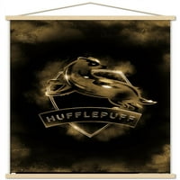 Čarobni zidni plakat s grbom Harija Pottera i Hufflepuffa u drvenom magnetskom okviru, 22.375 34