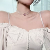Čipkasta Temperamentna ogrlica ženski lanac ključne kosti elegantne ljubičaste boje