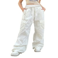 Ženske hlače od rastezljive tkanine s džepovima velike veličine u A-listi, dostupne u redovnim i sitnim varijantama