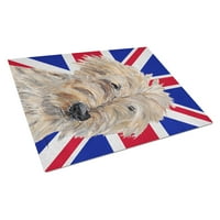 Caroline ' s Golden doodle blago s engleskim Union Jackom i britanskom zastavom staklena daska za rezanje velike veličine