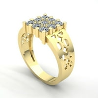 Muški 3-redni vjenčani prsten s prirodnim dijamantom okruglog reza od 0,33 karata u čvrstom ružičastom, bijelom ili žutom zlatu od