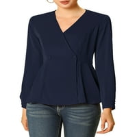 Jedinstvene ponude ženskog vintage v vrata dugih rukava peplum bluza bluza