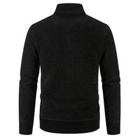 Muški džemper s patentnim zatvaračem jesen zima pleteni džemper s ovratnikom ležerna jakna od flisa Vanjska odjeća