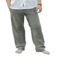 Muška ležerna odjeća za slobodno vrijeme s elastičnim strukom, hlače s dugim džepovima, jednobojne hlače za vježbanje