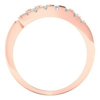 Prsten od ružičastog zlata od 14 karata s dijamantom okruglog reza od sintetičkog moissanita br. 8