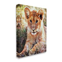 Stupell lav mladunče odmara životinja priroda životinje i insekti Galerija slika omotano platno tiskanje zidna umjetnost