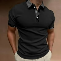 Muška polo majica, ljetna Nova ležerna muška majica kratkih rukava, jednobojna muška košulja s tri gumba s ramena, muške košulje