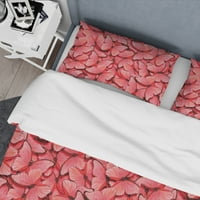 DesignArt 'Coral Pink Leptir' Moderni pokrivač u sredini stoljeća