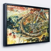 Dizajnerska umjetnost slikanje uljem na brdskom biciklu apstraktno umjetničko djelo na uokvirenom platnu