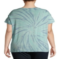 Ženska majica veličine plus veličine s donjim ramenom i kratkim rukavima