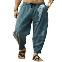 Muške hlače u donjem dijelu s elastičnim strukom, jednobojne hlače, lagane ljetne Harem hlače u donjem dijelu