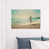 Wynwood Studio Nautical and Coastal Wall Art Canvas Otisci 'San Buenaventura Beach' Coastal - Plava, smeđa