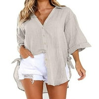 Ženske široke majice s dugim rukavima U donjem rublju, elegantna bluza na kopčanje, tunika za plažu Na vezanje, košulja