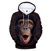 Šimpanze Dukserice za muškarce i žene, pulover s kapuljačom, vruća životinja s kapuljačom, ležerna hip hop majica,nove majice za