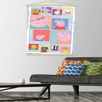 Peppa Pig - Mrežni zidni plakat s drvenim magnetskim okvirom, 22.37534