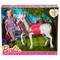 Lutka Barbie iz Alberta Sedlara i jaše na sivom konju igračke ponija iz Alberta dječji set za igru, ružičasta