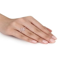 Miabella Carat T.W. Dijamant 14K ružičasti zlatni cvjetni prsten