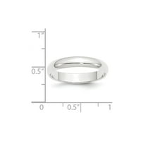 Platinasti polukružni zaručnički prsten veličina: 5; za odrasle i tinejdžere; za žene i muškarce