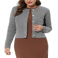 Jedinstvene ponude ženskog ležernog gumba dugih rukava Kabel s pletenim kardiganom džemper