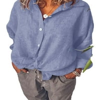 Ženske široke košulje s dugim rukavima, ležerna uredska bluza, radna tunika s reverima, majice
