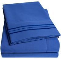 Serija duboki džep spavaće sobe Set set Twin XL - Kraljevsko plava