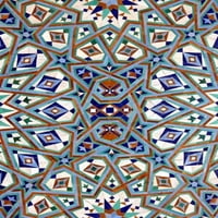Maroko, mozaik džamije Hassan AMAJL, islamske pločice, ispis plakata s detaljima kimri Uilt