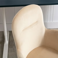 Baršunasta okretna stolica za školjke za dnevnu sobu, uredska stolica, moderna stolica za ležanje s naslonima za ruke i postoljem