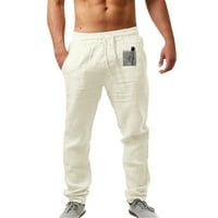 Ležerne hlače za muškarce, modne Ležerne platnene hlače s printom s džepovima na vezanje, prevelike hlače