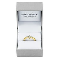 Brilliance Fini nakit CTTW Diamond Fashion Stack prsten sterling srebro 14K žuto zlato pozlaćeno