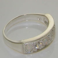 Ženski prsten od bijelog zlata od 14 karata s kubičnim cirkonijem i opalom je veličine 6. - Dostupne veličine