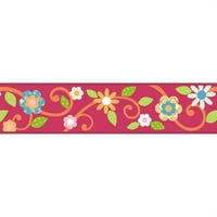 Cvjetni obrub u obliku kovrča i naljepnica, smeđe-tirkizne boje