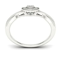 1 10CT TDW Diamond S sterling srebrni prsten za srce