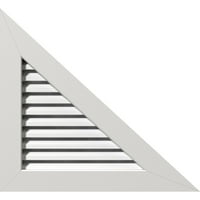 Ekena Millwork 36 W 18 H desni trokut Gable Oblub - Funkcionalni desni bočni tok, PVC Gable Oblud s 1 4 Flat Trim okvir