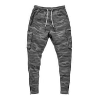 Muške sportske hlače s rastezljivim laganim Brzosušećim teretnim planinarskim hlačama s džepovima u maskirnoj boji s džepovima u